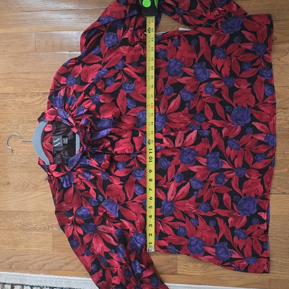 WORTHINGTON WOMEN'S PETITE SIZE RED & PURPLE FLORAL BLOUSE SIZE PXL - Picture 10 of 16